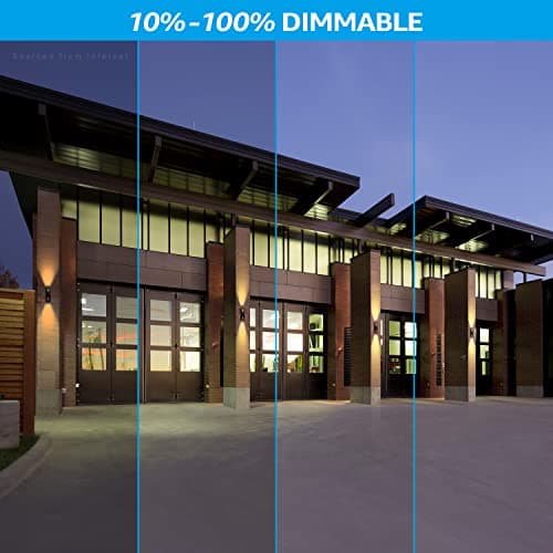 LEONLITE Dimmable LED Up Down Wall Light, 100-277V, CRI 90+, UL Listed IP65 Waterproof, 10%-100% Dimmable for Commercial Outdoor, 14 Inch Modern Porch Light, 1200LM 3000K, Pack of 2