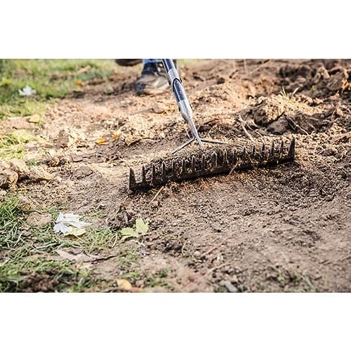 Fiskars 60" Pro Garden Rake for Soil with Lightweight Aluminum Handle, Heavy Duty Gardening Tool