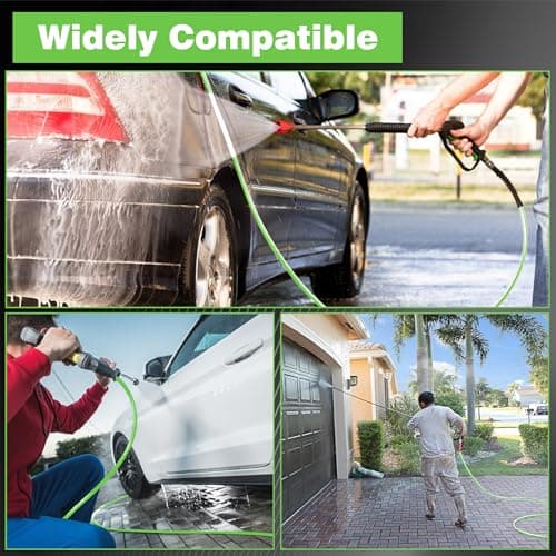 PWACCS Retractable Pressure Washer Hose Reel, 1/4" x 60ft Heavy Duty Power Washer Hose Reel, High Pressure Reel Auto Rewind, Wall/Floor Mounted, 3600 PSI