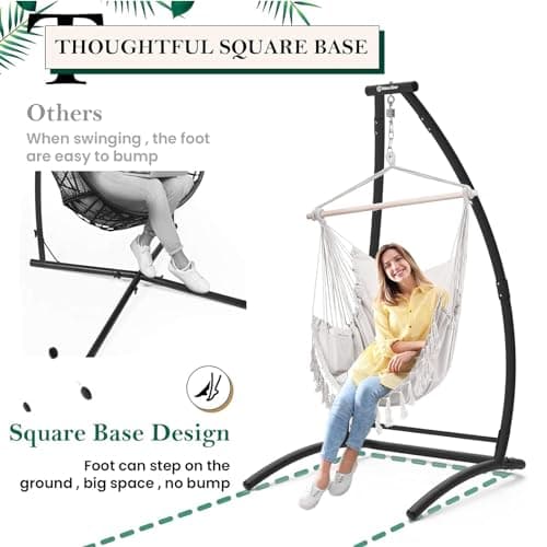 G TALECO GEAR C-Type Hanging Hammock Chair Stand, Heavy Steel Swing Chair Stand, Suitable for Indoor and Outdoor Swing Frame (Seat not Include