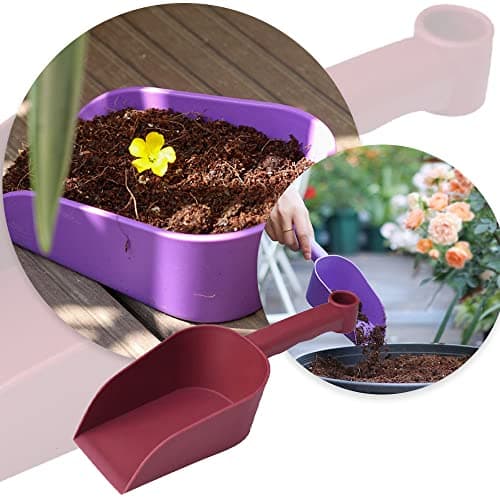 2 Pcs Garden Scoops PP Resin Hand Trowels Hanging Hole Design Shovel Scoops for Home Flower Soil Planting Digging Transplanting Compost Dog Food