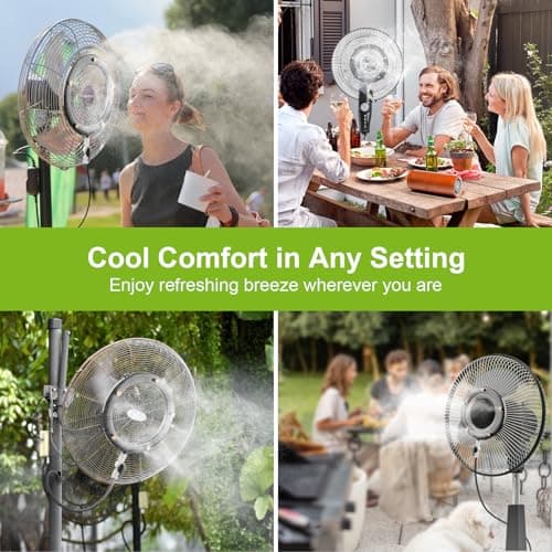 Fan Misting Kit. Fan Misters for Cooling Outdoor, Integrated Mister Ring for Outside with Water Valve, Misters for Outdoor Fan. Fit for Any Outdoor Fan. Durable, Seamless Fan Mister not Easy to Leak.…