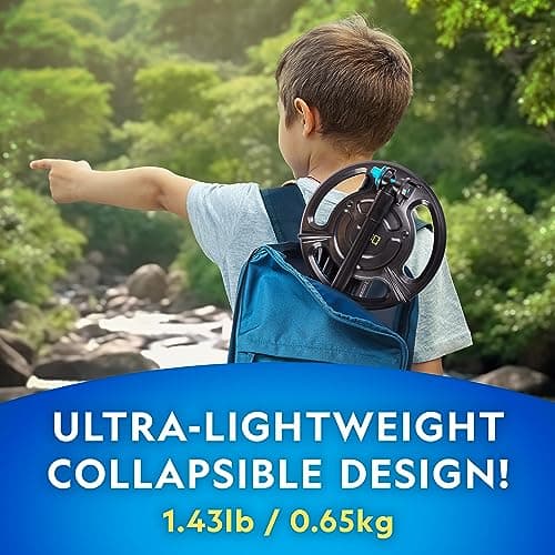 National Geographic Starter Metal Detector Kit for Kids - Kids Metal Detector with 7.4" Waterproof Coil & Trowel, Lightweight Gold Detector, Beach Detecting, Gift for Boys & Girls