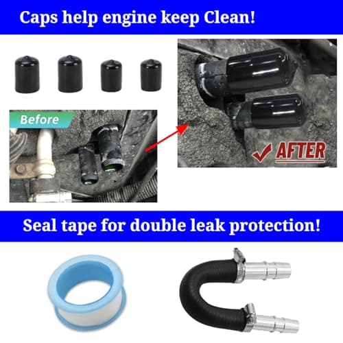 626-001 Upgrade Aluminum Engine Heater Core Bypass Kit with 5/8" 3/4" Hose Fit for Most Common Heater Hoses (with seal tape & cap)