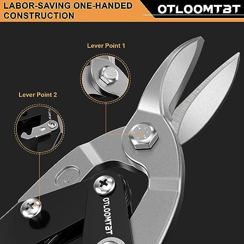 10 Inch Aviation Tin Snips - Heavy Duty Metal Cutting Shears with Safety Lock, Industrial Strength for Straight & Curved Cuts - Ideal for Sheet Metal, Copper, Metalworkers & Craftsmen