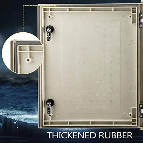 VEVOR Fiberglass Enclosure 19.7 x 15.7 x7.9 Electrical Enclosure Box NEMA 3X Electronic Equipment Enclosure Box IP65 Weatherproof Wall-Mounted Electrical Enclosure with Hinges & Quarter-Turn Latches