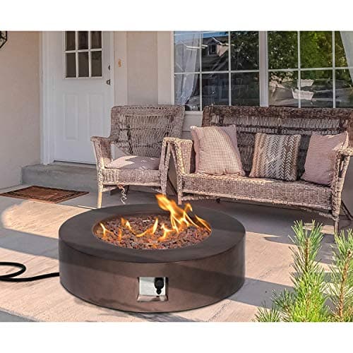 HOMPUS Outdoor Propane Fire Pit, 42 inch Round Gas Fire Pit Table,CSA Certified,Fire Table w 50000 BTU Stainless Steel Burner, Free Rocks & Rain Cover for Patio & Outside, Dark Bronze