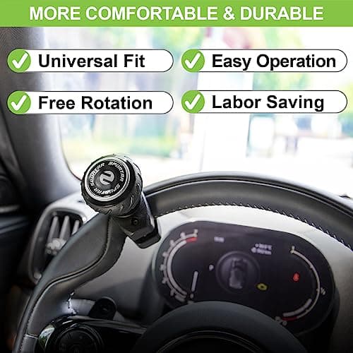 Spurtar Steering Wheel Knob Spinner, 2Pack Universal Car Suicide Knob Power Handle Spinner Fit for Cars, Truck, Forklift, Mower, Tractor, Boat, Golf Cart – Black