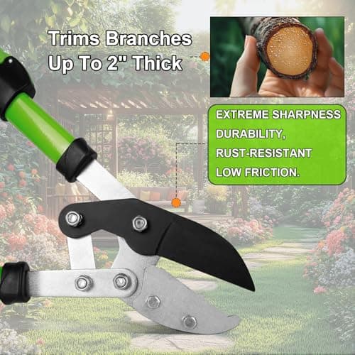 27-41" Telescopic Loppers for Tree Trimming, Heavy Duty Tree Cutter with Ergonomically Designed Handle, Extendable Branch Trimmer for Garden, Farm, Sharp Bypass Blades for Easy Cutting