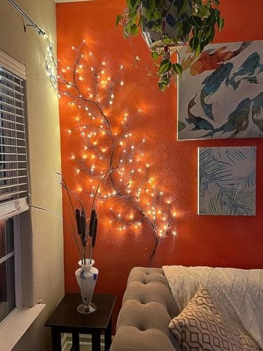 Enchanted Willow Vine Lights with Remote, Christmas Fall Decorations Indoor Room Decor, 8 Modes Artificial Plants Lighted Willow Vine Lights, Wall Decor for Room Decor, Wall Light