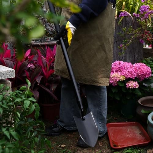 47.6-Inch Long Handle Garden Trowel - Heavy Duty Stainless Steel Garden Spade and Shovel, Durable Gardening Hand Tools for Digging, Planting, and Weeding