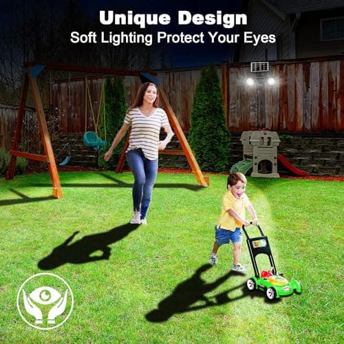 Solar Spotlight Outdoor Upgraded, Stay On All Night, 5000mAh LED Security Light Solar Powered, Exclusive Optical Solar Projector Light Auto On/Off Waterproof for Flag/Yard/House/Garden 2-Pack