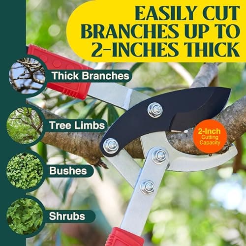 PowerPRO Compound Action 29" Bypass Loppers - Use as loppers for tree trimming, branch cutters, heavy-duty garden pruning tree clippers, lopping shears