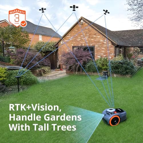 Segway Navimow i110N Robot Lawn Mower Perimeter Wire Free 1/4 Acre RTK+Vision Robotic Lawnmower, AI-Assisted Mapping, Virtual Boundary, APP Control, 58dB(A) Quiet, Multi-Zone Management