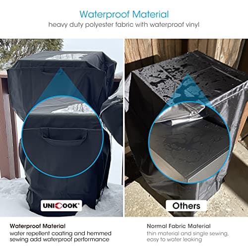 Unicook 30 Inch Electric Smoker Cover for Masterbuilt, Heavy Duty Waterproof Vertical Smoker BBQ Grill Cover, All Weather Resistant, 18" W x 17" D x 33" H