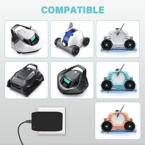 SLLEA 12.6V 2-Prong AC/DC Adapter Compatible with Paxcess HJ1103 HJ1103J Cordless 5000 Automatic Robotic Pool Vacuum Cleaner 5000mAh Lithium Ion Battery XSG1261800 12.6VDC 1.8A Power Supply Charger