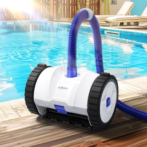 VINGLI Pool Cleaner Suction-Side Pool Vacuum Automatic Sweeper for Inground Swimming Pool,Climbs Walls -39.6ft Tangle Free Hose