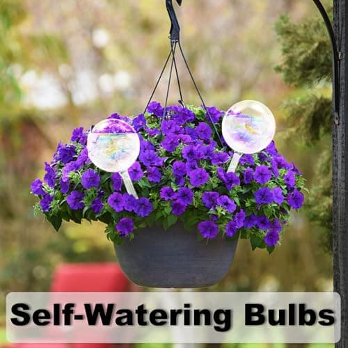 4 Pcs Plant Watering Globes,Rainbow Gradient Glass Watering Devices,Self Watering Planter Insert Plant Accessories for Indoor,Outdoor,Flowerpot,Hanging Plants,Home Garden,8.7" L×2.8" D