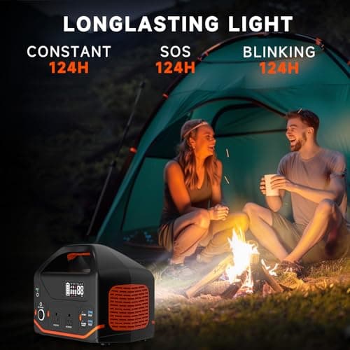 Portable Power Station 600W,293Wh Portable Generator for Home Use, Quiet Generator for Camping Travel Emergency CPAP Survival Backup Outdoor Apartment,100W PD & 110V Pure Sine Wave AC Outlet