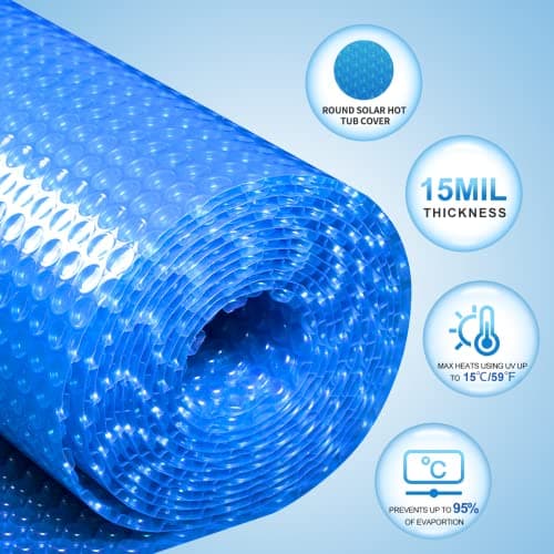 Solar Hot Tub Spa Bubble Cover Blanket for 6 7 Ft Square Inflatable Hot Tub Spa Pool Thermal Insulation Floating Bubble Wrap Covers Blankets(6 x 6 FT)