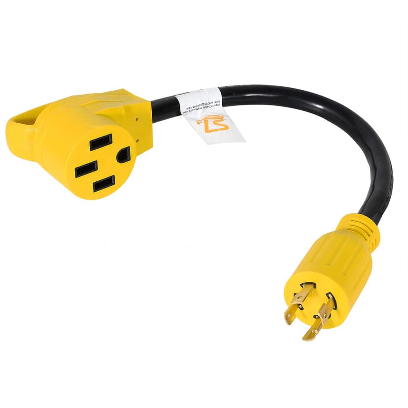 50 to 30 Amp RV Adapter,1.8FT 4 Prong 30 Amp to 50 Amp RV/EV Adapter Cord, L14-30P Locking Male Plug to 14-50R Female