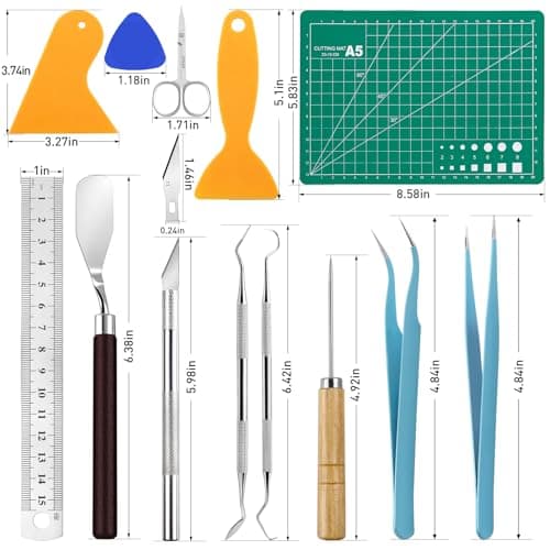 CLOYAN 33pcs Weeding Tools for Vinyl Set, Precision Craft Vinyl Weeding Tools Kit for Scrapbooking, Weeding Vinyl, DIY Art Work Cutting, Lettering, Splicing.