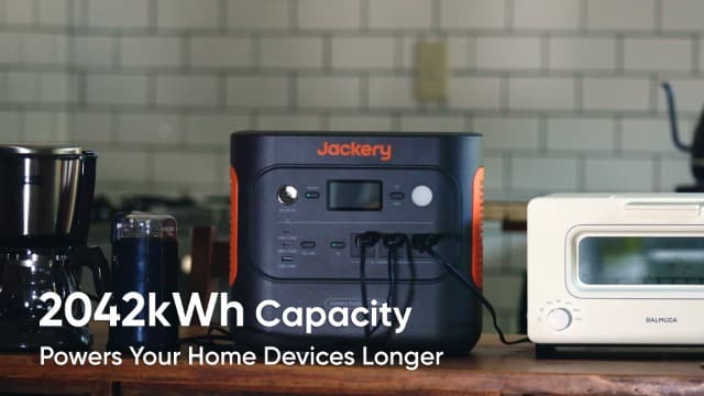 Jackery Explorer 2000 v2 Portable Power Station, 2042Wh LiFePO4 Home Backup Battery, 2200W Solar Generator, USB-C PD 100W Fast Charging for Emergencies, Power Outages, Camping(Solar Panel Optional)