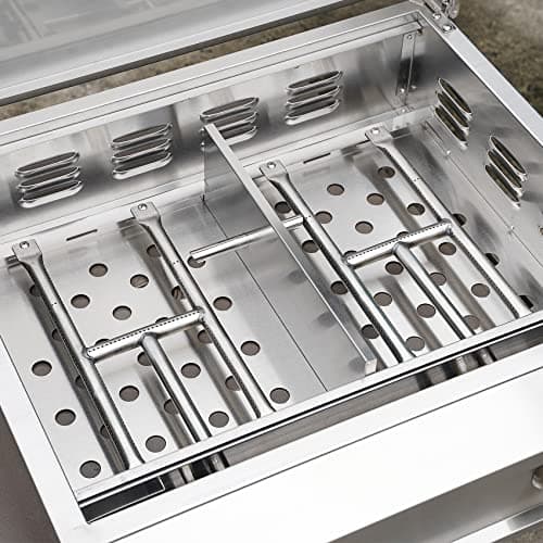 Stanbroil 28-Inch Premium Built-In Liquid Propane Griddle for Outdoor Kitchen Grill, Durable Stainless Steel 2-Burner Flat Top Grill with Lid for BBQ Island, 34,000 BTUs