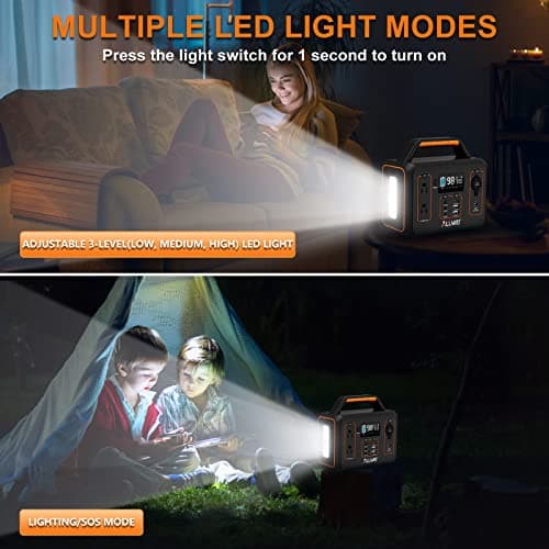 ALLWEI Portable Power Station 300W, 280Wh Solar Generator with 110V Pure Sine Wave AC Outlet, Backup Lithium Battery Generator for CPAP Outdoor RV Camping Emergency Home Use