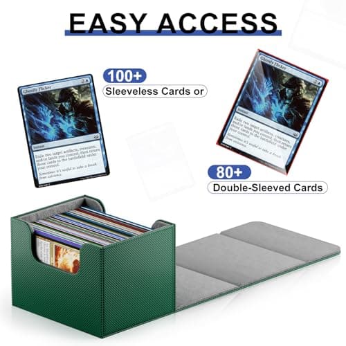 Card Deck Boxs Fit for MTG Deck Box with Black Card Dividers, 4 Pack Horizontal Leather Deck Cards Box for TCG Magic Commander Trading Card Decks Storage Box