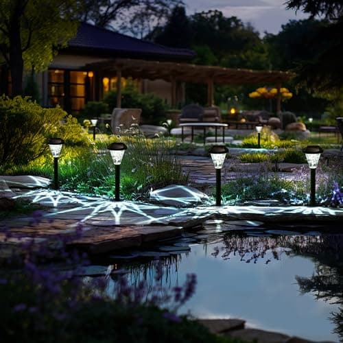 GIGALUMI 12 Pack Solar Lights Outdoor Waterproof,New Upgraded Light for Outside,Solar Garden Lights,Pathway Outdoor Light for Patio,Lawn,Yard and Landscape