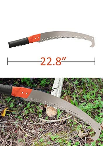 HOSKO 14FT Pole Saw for Tree Trimming, Long Extension Pruning Saw, Blade Tree Trimmer Pole, Manual Pole Cutter for, Yard Garden and Patios Trees Branches Cutting