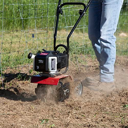 Toro 58601 Cultivator, 43cc 2-Cycle Engine, Adjustable Tilling Width 6-10”, Overhand Handlebars, 8” Max Cultivating Depth, Lightweight