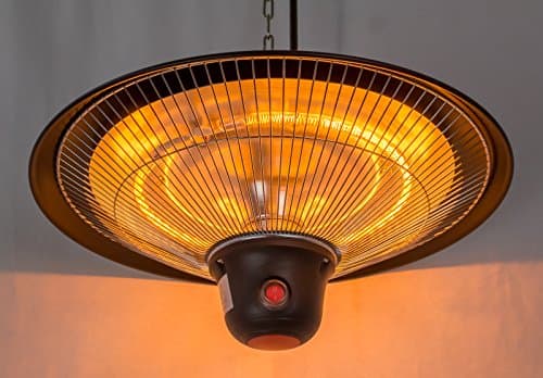 Hiland HIL-PHE-1500BR Electric Gazebo Indoor/Outdoor Heater with LED/Remote, 1500 Watts, Large, Black
