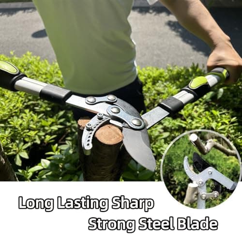 Loppers for Tree Trimming Heavy Duty Branch Cutter with Compound Action, Effortless Tree Pruner Extendable 21-26" Loppers for Gardening, Long Handle Pruning Shears with 1.6" Clean Cut Capacity