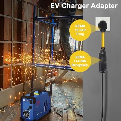 NEMA 10-30P to L14-30R Power Cord Adapter, ZDHQLHJ 30 Amp 3 Prong 10-30 Male Plug to 4 Prong Twist Lock L14-30 Female Outlet Receptacle Extension Cord, for Generator Welder Dryer Plasma Cutter