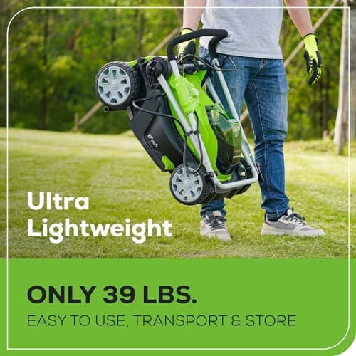 Greenworks 40V 17" Cordless (Push) Lawn Mower (75+ Compatible Tools), 4.0Ah Battery and Charger Included