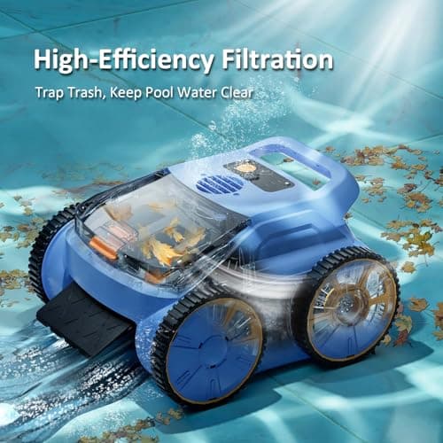 Pool Vacuum for Above Ground Pool Made by Seauto, Pool Vacuum for Inground Pools Cleans Up to 2100 Sq.ft, Pool Robot Vacuum Lasts Up to 180 Mins, Pool Cleaner for Wall, Floor and Auto Mode