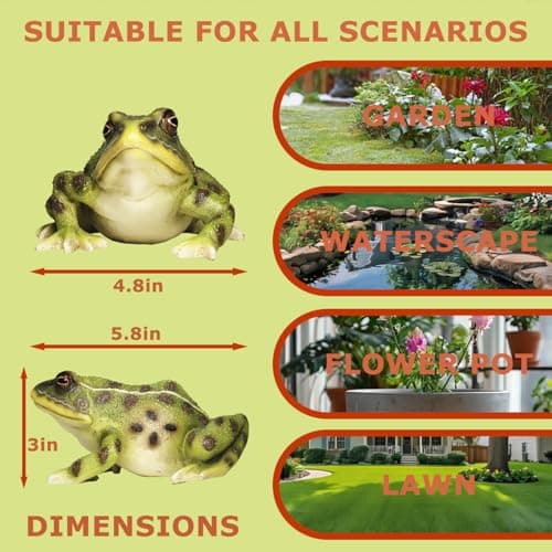 Sunthus Frog Garden Statues Toad Outdoor Decor Sculptures Yard Resin Decorations
