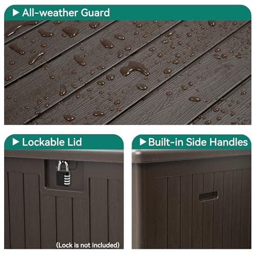 YITAHOME 230 Gallon Double-Wall Deck Box with Divider & Side Handles, Outdoor Large Storage for Patio Furniture Cushions, Garden Pool Accessories, Water Resistant & Lockable