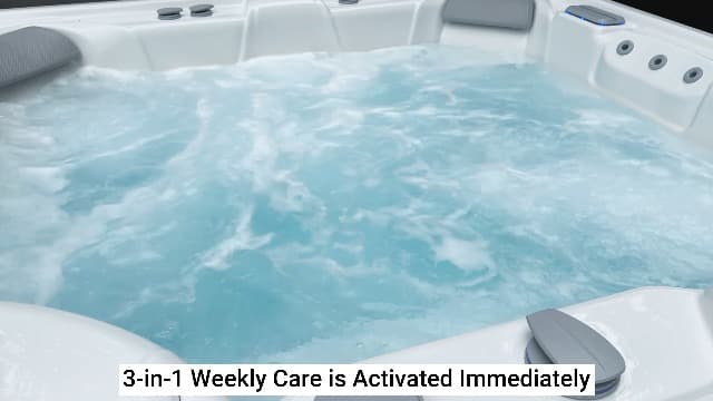 3in1 Weekly Hot Tub Cleaner, Conditioner, Clarifier - Hot Tub Chemicals for Standard & Inflatable Spas - Spa Chemicals for Crystal Clear & Sparkling Clean Water - Made in USA (4 Week Kit)
