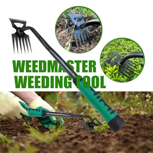 2PCS Weed Puller Tool, 16in Gardening Hand Weeder Tool, 2024 Upgrade Weeding Artifact Uprooting Weeding Tool, 6Teethes Dual Purpose Manual Weed Remover Tool Weed Pulling Tool for Garden