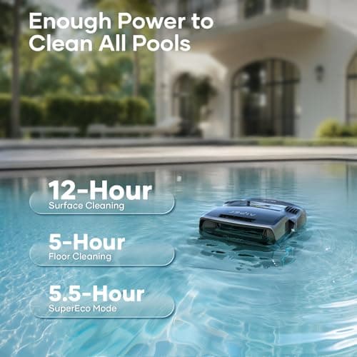 Aiper Scuba X1 Pro Max All-in-One Pool Cleaning Robot with Caddy, Pool Mapping, Adaptive Path, 8500 GPH Power, Double Filtration, Smart Surface Parking, Pool Vacuum for All Inground Pools