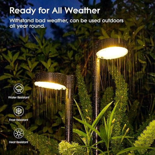 8 Pack Solar Pathway Lights Outdoor, Bright 12 LED Solar Lights Outdoor Waterproof for Yard, Over 12Hrs Long Lighting Solar Powered Garden Lights for Outside Walkway Patio Path Driveway