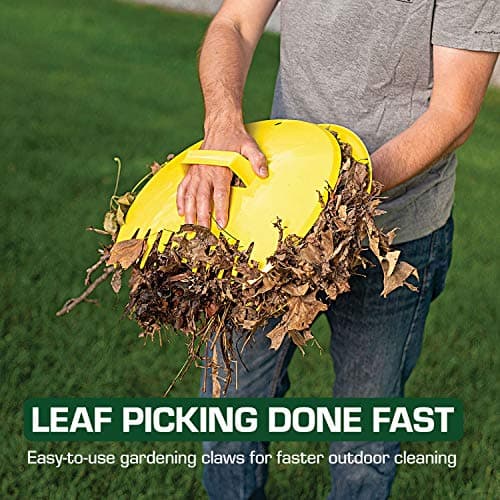 Rugg Original Leaf Scoops, Large Size Hand Rake Claws for Debris & Yard Waste Pick Up, Yellow, (One Pair)
