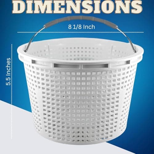 Swimables Pool Skimmer Basket for Inground Pool Compatible with Pentair U-3 Skimmer Basket and Hayward SP1070 Pool Basket | Built-in Brass Weight | 316 Stainless Steel Handle & Convenient Rubber Grip