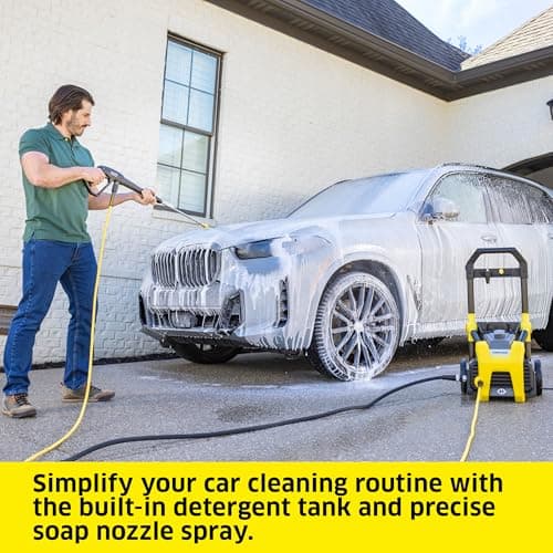 Kärcher Pressure Washer K1900PS, Max 2375 PSI, 3 Spray Nozzles, Detergent Tank, For Cars, Driveways, Siding, Patios, 1.46 max. GPM