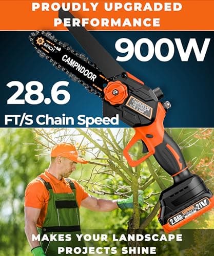 Mini Chainsaw Cordless 6 Inch - 2x2000mAh Mini Chain Saw Battery Powered - Self Oiling Handheld Electric Chainsaw - Small Hand Saw for Wood Cutting, Tree Clearance and Pruning