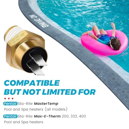 puxyblue 2025 New 42002-0025S 140F Automatic Gas Shutoff (AGS) Switch Replacement for Pentair Mastertemp and Sta Rite Max-E-Therm Pool and Spa Heater Electrical Systems Replace 42001-0063S