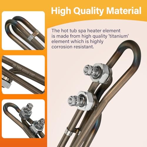 4KW 240V Universal Titanium Hot Tub Heating Element Replacement for Balboa Spa Heater Element, Flo-Thru Hot Tub Heater Element for Spa Electric Heaters and Swimming Pools